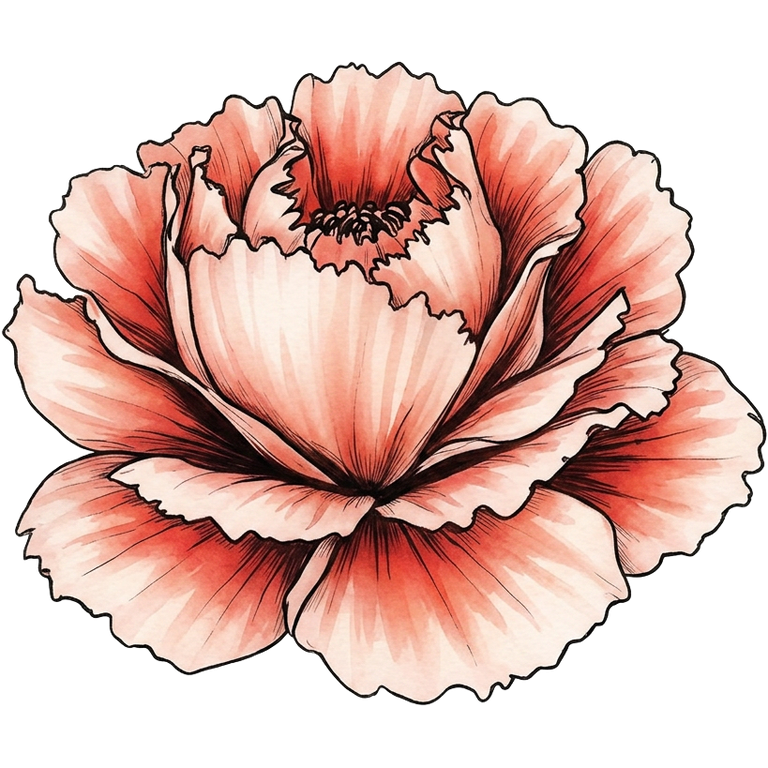 carnation — hand-drawn watercolour illustration