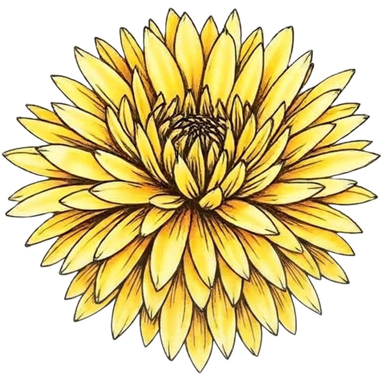 chrysanthemum — hand-drawn watercolour illustration
