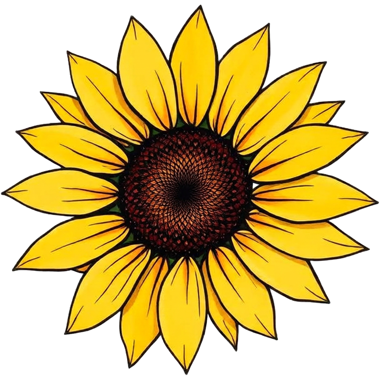sunflower — hand-drawn watercolour illustration